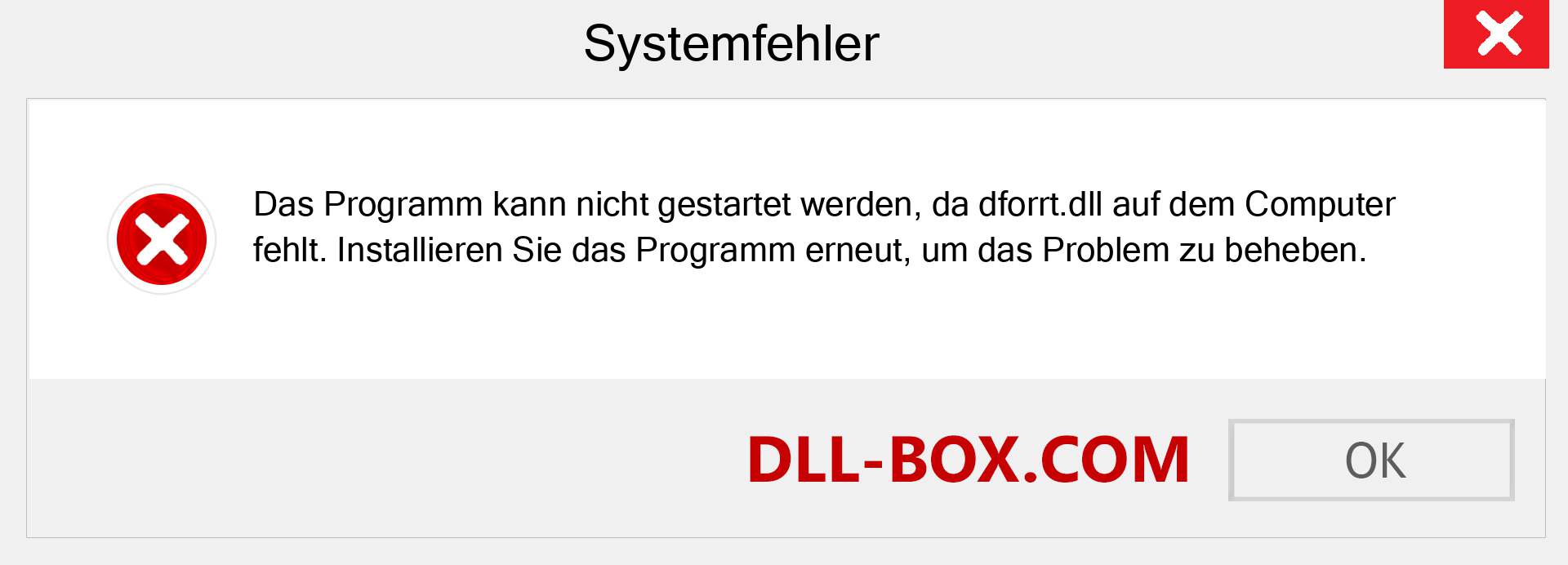 dforrt.dll-Datei fehlt?. Download für Windows 7, 8, 10 - Fix dforrt dll Missing Error unter Windows, Fotos, Bildern